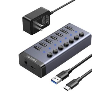 UGREEN 7-Port Powered USB-A 3.0 Hub UK Power adaptor UG-90306