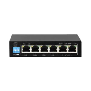 D-Link DGS-F1006P-E 250M 6-Port 1000Mbps Switch with 4 PoE Ports and 2 Uplink Ports switch