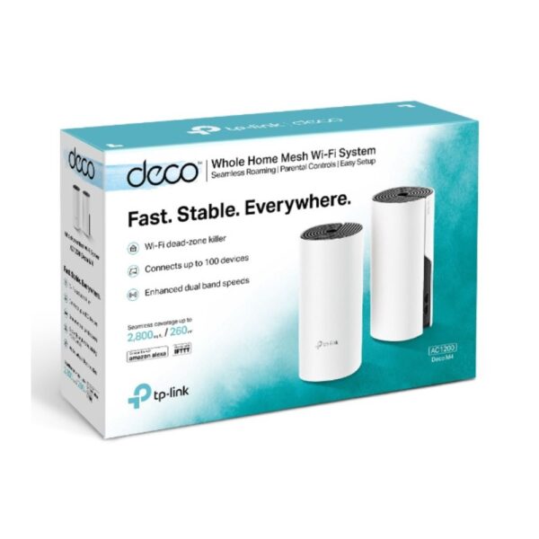 TP-Link Deco M4(2-pack) AC1200 Whole Home Mesh Wi-Fi System