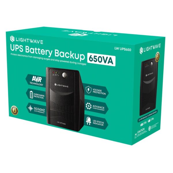 Lightwave 3pin 650VA UPS
