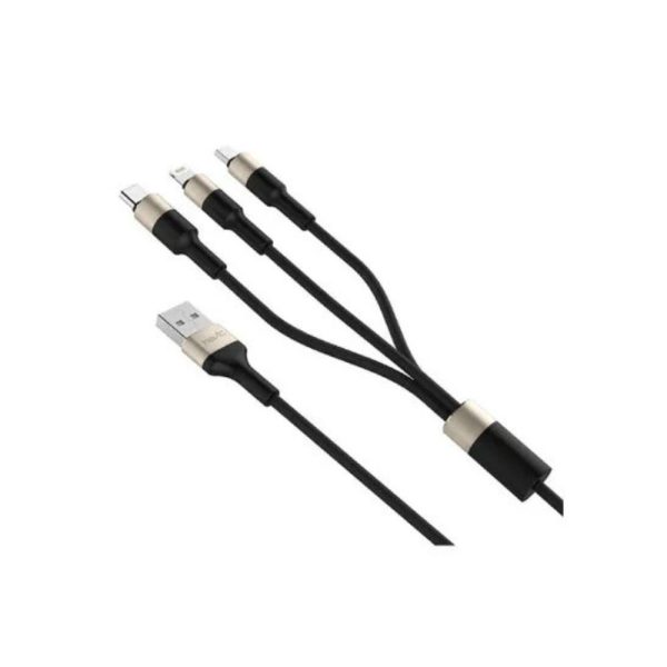 Havit H691 3-In-1 Black and Golden Charging cables