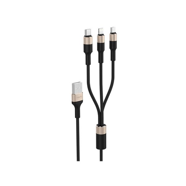 Havit H691 Black+ Golden Mobile series-USB 3 in 1 cable