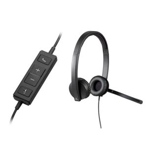 Logitech H570e Stereo USB-A Headset with Noise Cancelling Mic - Black - 981-000575