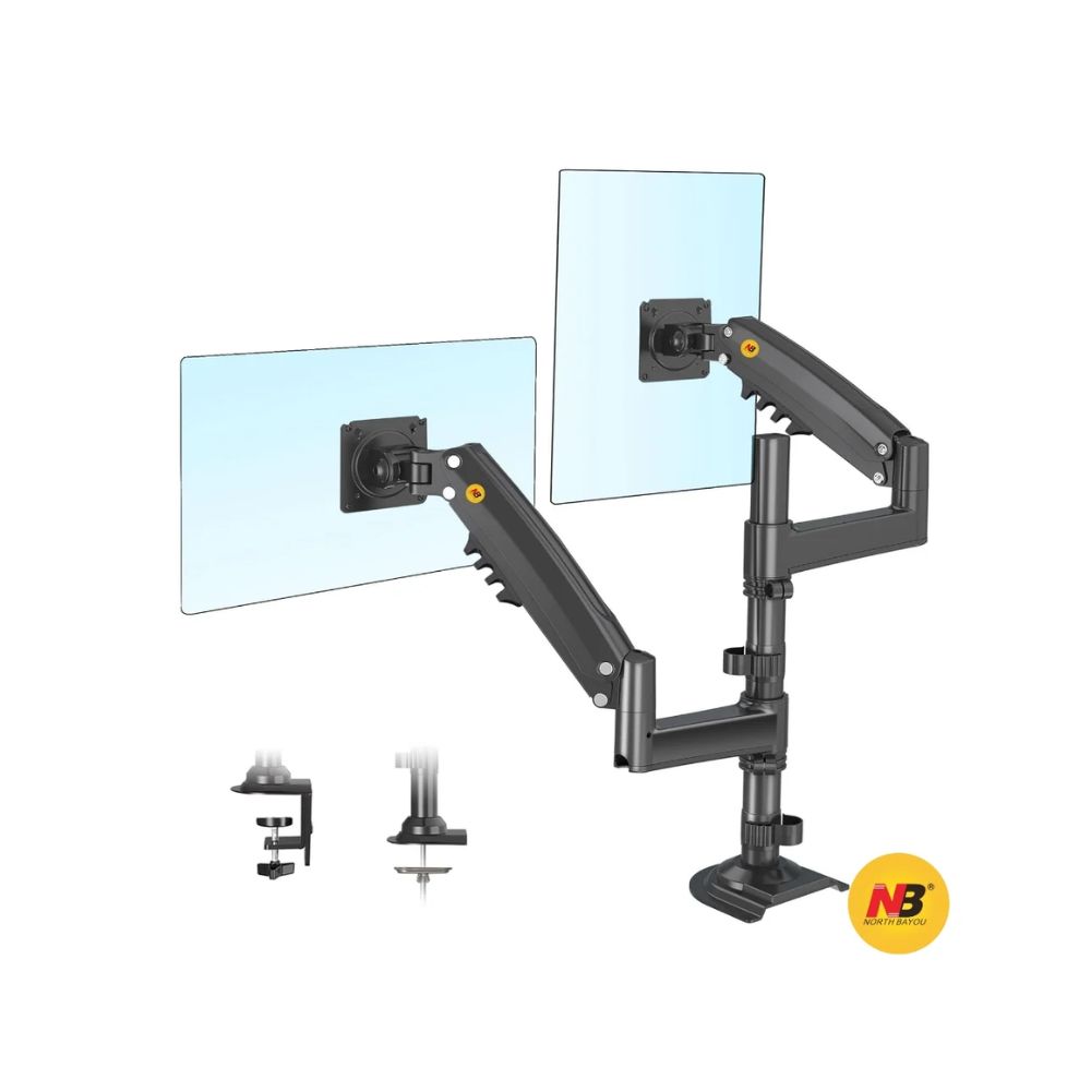 NB H180 Monitor Arm – Dual Monitor Gas Spring Desk Mount