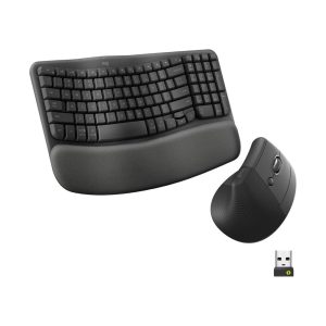 Logitech Wave Keys and Lift Combo Wireless and Bluetooth Keyboard and Mouse – Graphite (920-013635)
