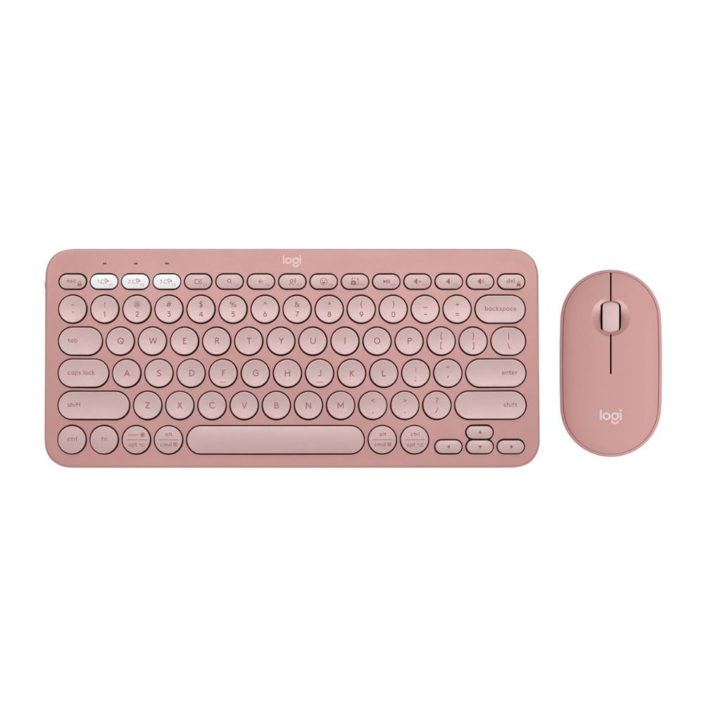 Logitech Pebble 2 Bluetooth Keyboard and Mouse Combo – Rose (920-012241)